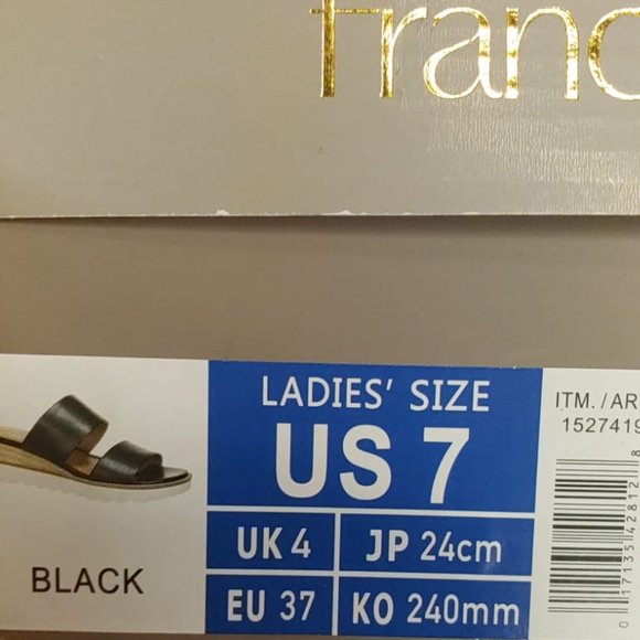 Franco Sarto Women's Black Slip-On Strap Sandals - Picture 9 of 9